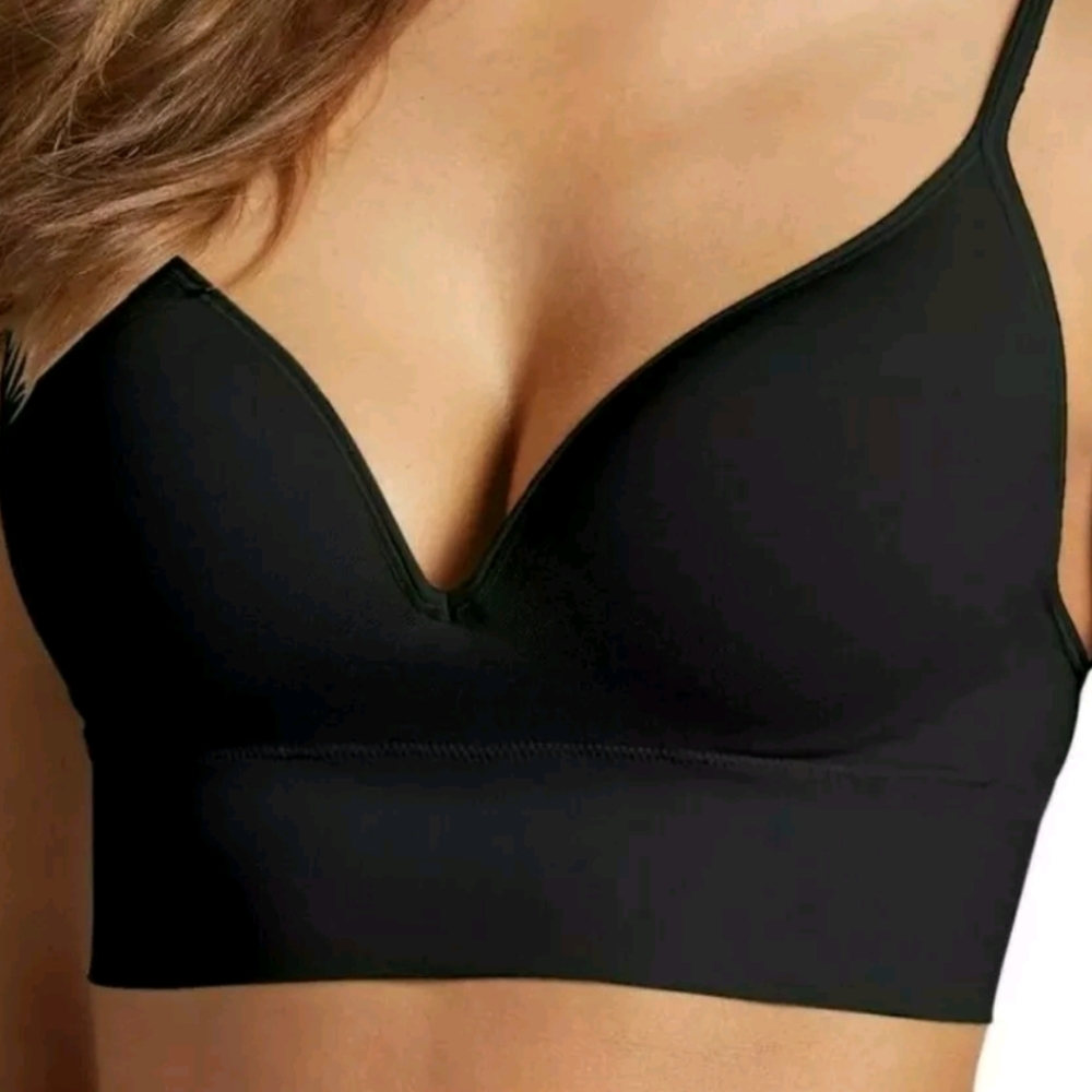 Jockey Women's Seamfree Smooth T-Shirt Bralette Black Size Large New